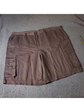 Boulder Creek Cargo Shorts Mens 54 Big Tall Brown Khaki Chino LL Outdoor y2K